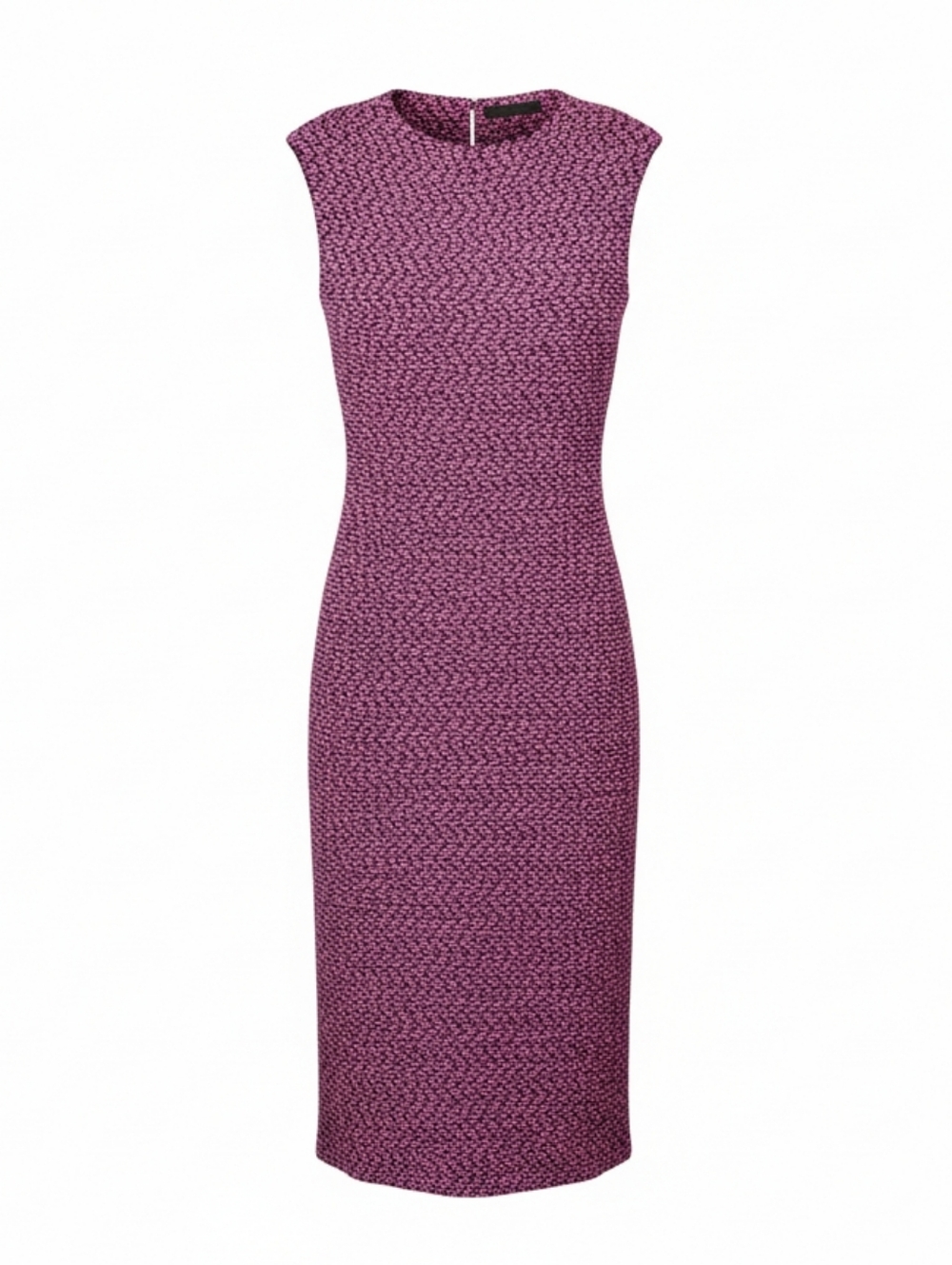 ANN MASHBURN Womens Sleeveless Midi Dress Boucle Pink Black Size Medium EUC